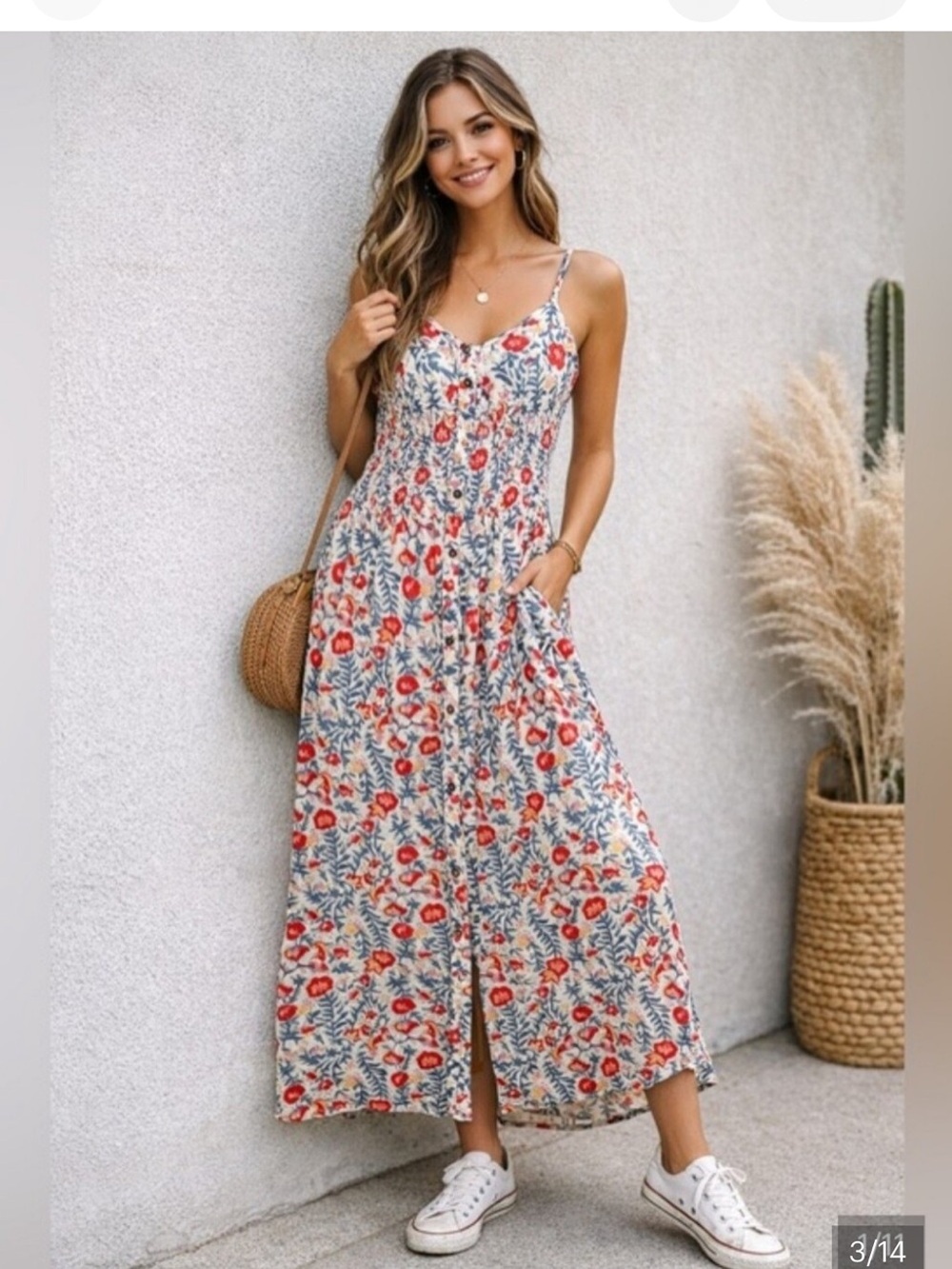 Billabong Button Down Maxi Dress in size Small. Perfect condition, NWOT.